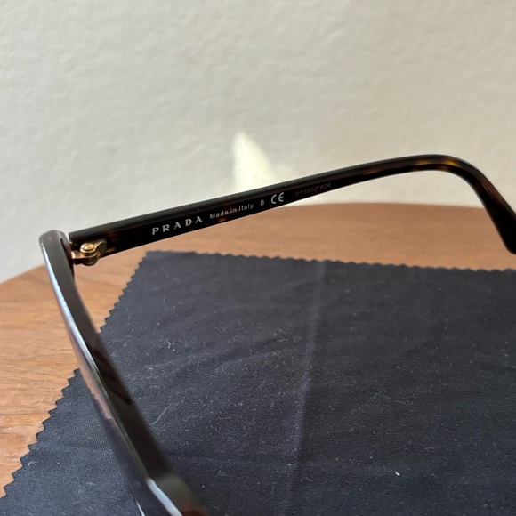 Prada SPR 01V Oversized Cat Eye Sunglasses - Havana Dark Brown Tortoise Shell - Picture 6 of 16